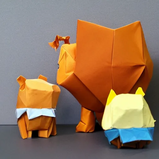 Image similar to origami pooh and piglet