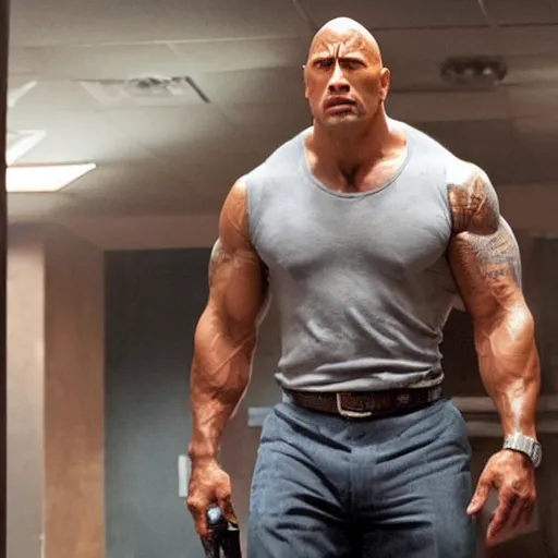 The Rock, suspicious, raised eyebrow, Stable Diffusion