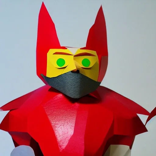 Prompt: a paper model of eggman, paper modeling art.