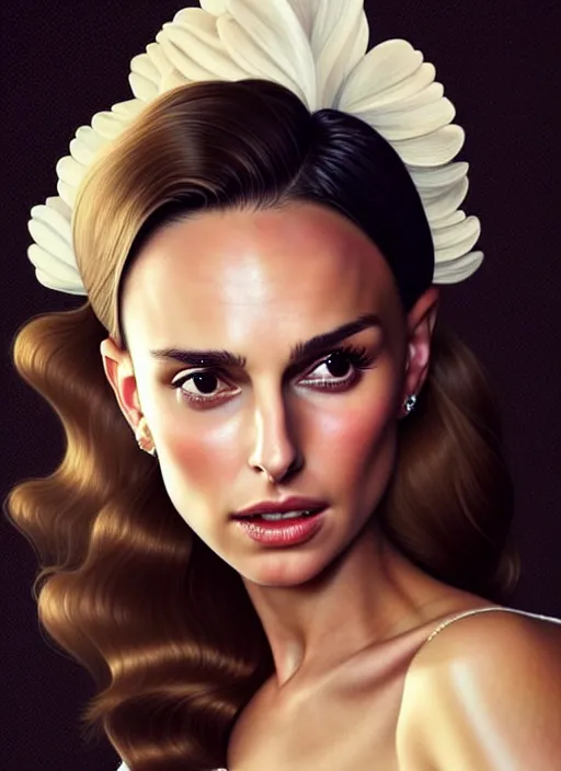 Prompt: Nathalie Portman as a glamorous and sexy snack employee in blouse, beautiful, pearlescent skin, natural beauty, seductive eyes and face, elegant girl, natural beauty, very detailed face, seductive lady, full body portrait, natural lights, photorealism, summer vibrancy, cinematic, a portrait by artgerm, rossdraws, Norman Rockwell, magali villeneuve, Gil Elvgren, Alberto Vargas, Earl Moran, Enoch Bolles