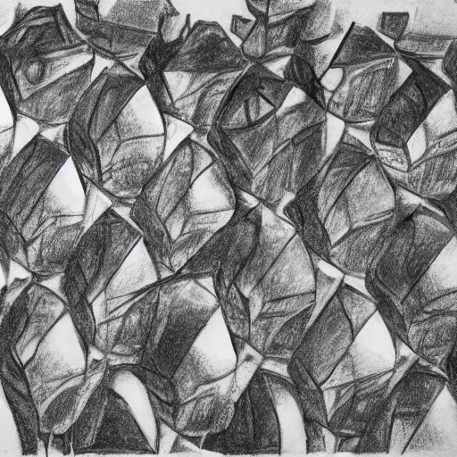 Image similar to mc esher charcoal drawing of tessellation of robots