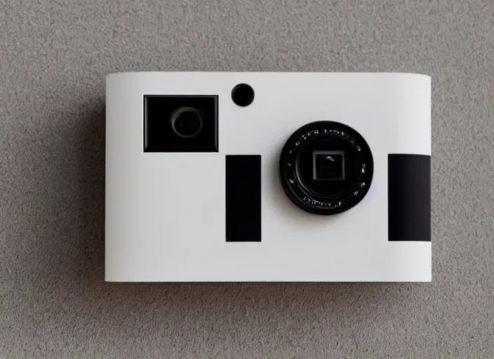 Image similar to minimalism camera designed by Dieter Rams, Naoto Fukasawa, designed by Apple, minimalism, front view