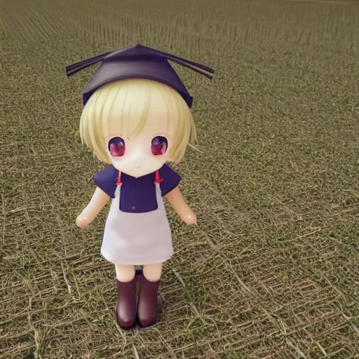 Prompt: cute fumo plush of a farmer girl, peasant anime girl, symmetry, vray