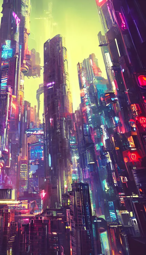 Image similar to a cyberpunk cityscape