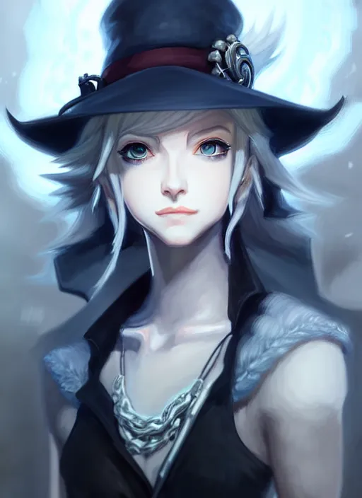 Image similar to a portrait of ashe an ultrafine detailed painting, detailed painting, detailed eyes!!, final fantasy octopath traveler lovecraft ghibly