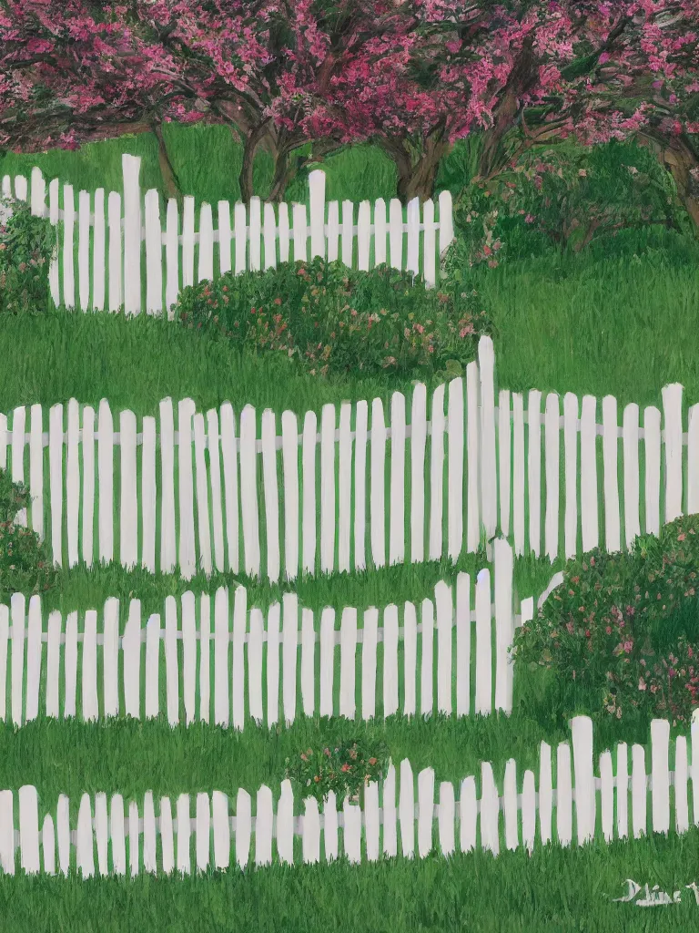 Image similar to white picket fence by disney concept artists, blunt borders, rule of thirds