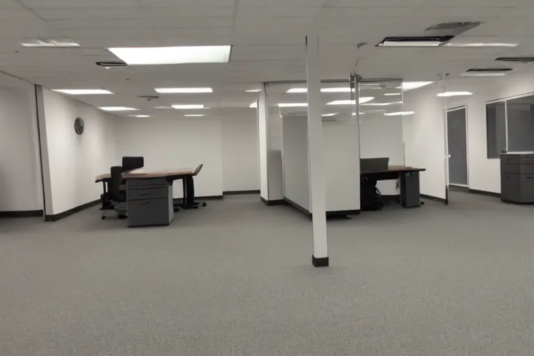 Prompt: an empty office after everyone has moved out