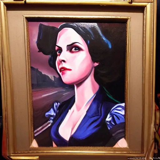 Prompt: Oil painting of Elizabeth from Bioshock Infinite