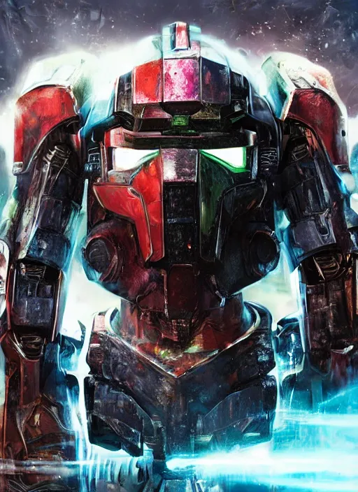 Prompt: Robot Suit, Looking Left, Optimus Prime, Power Ranger, Pacific Rim, Judge Dredd, Half Face, Samus Aran, Colorful, Low saturated colors, Godrays, Hood, Black Hood, Neon Visor, Neon Eyes, Lights, Diffused lighting, Space Background, Human Jaw, Mouth, Half Helmet, Visor, Bust, Concept Art, Samurai Helmet, Kabuto, Rhino Beetle, Iron Man, Darth Revan, Storm Trooper, Helmet, Dredd, Karl Urban, Sylvester Stallone, Profile, High Detail, 2D art, Artstation, Neon lights, Sci-fi, Space suit, Luis Nieves Sr, Makoto Kano, Metroid