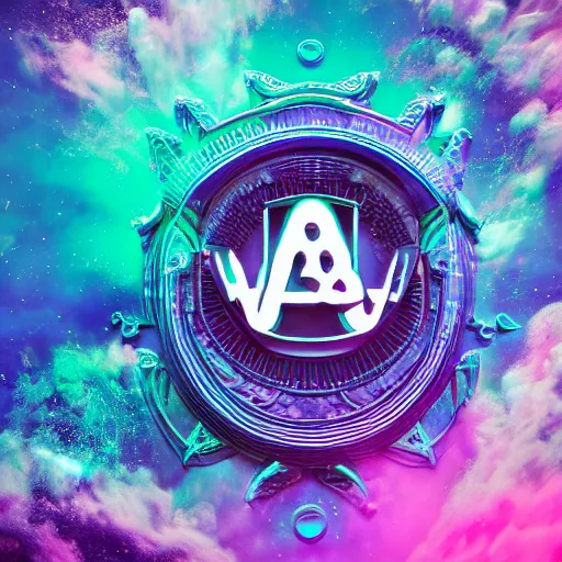 Image similar to a and w vaporwave logo, digital art, cosmic, 3 d high definition, trending on art station, photorealistic, high resolution, 8 k, octane, hyper detailed, insane details, intricate, elite, ornate, elegant trend, highly detailed and intricate, sharp focus, photography, unreal engine