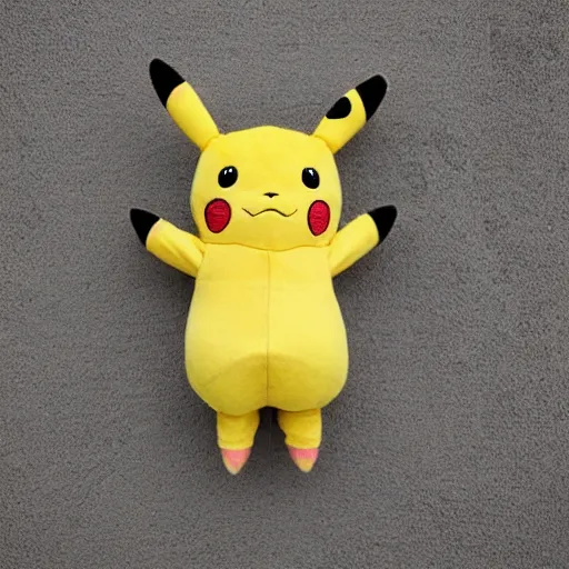 Prompt: full length portrait of cute plush pikachu in pastel colors
