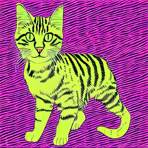 Image similar to Tabby cat acidwave