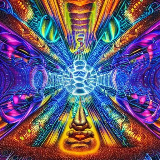 Image similar to a vivid image of the portal to hell in a puzzle box by clive barker and alex grey and lisa frank and michael whelan, symmetry accurate features, very intricate details, 8 k, hires