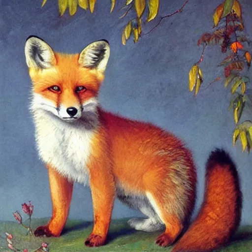 Prompt: !dream a portrait of a small Red Fox in a white magnolia forest in the style Alexandre Cabanel, wide shot