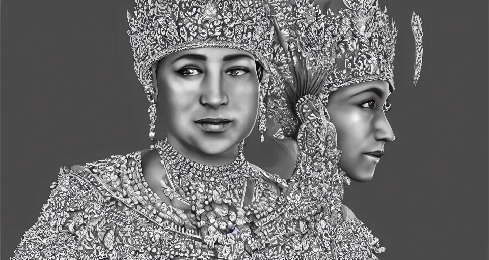 Prompt: the queen wearing a bakini, 4k, photorealistic, hyper detailed