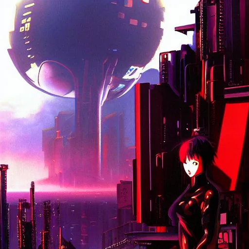 Image similar to neo tokyo evangelion dystopian future, matte painting, art station, high resolution