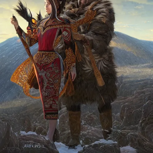 Prompt: Beautiful scene with a Yakut vs Buryat::intricate, elegant, tasteful, highly detailed, centered, digital painting, artstation, concept art, smooth, sharp focus, illustration::art by artgerm and donato giancola and Joseph Christian Leyendecker, WLOP