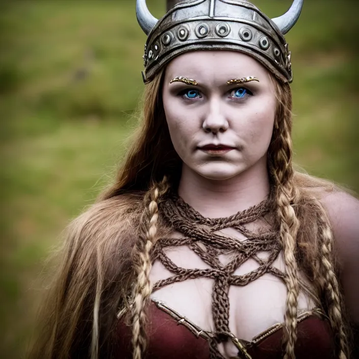 Prompt: full body photograph of a beautiful!!!! viking queen. extremely detailed. dslr. 5 0 mm.