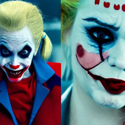 Prompt: donald j trump as harley quinn in the upcoming joker movie