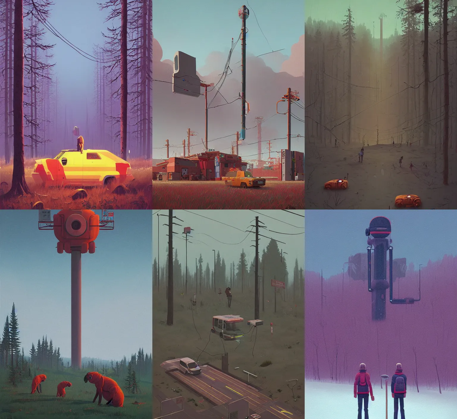 Prompt: artwork by Simon Stålenhag