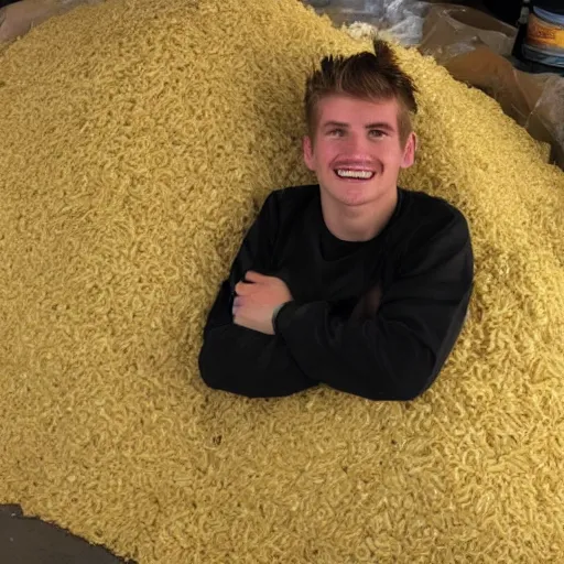 Prompt: a pile of rice with reece withersonn face