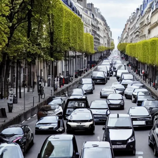 Image similar to une rue de paris vide avec des voitures garees en 2 0 2 0