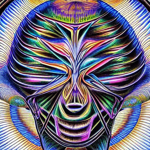 Image similar to a psychedelic!!!!! detailed drawing by alex grey, behance, psychedelic art, psychedelic, high detailed, hypnotic