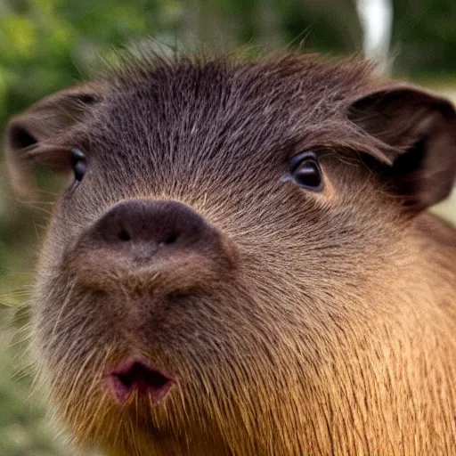 Prompt: capybara shaves mustache