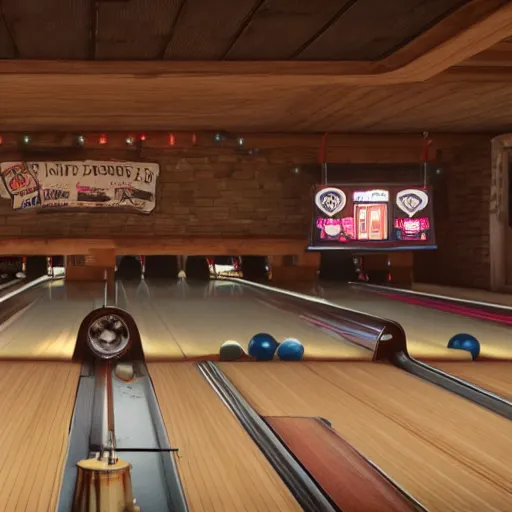 Image similar to A bowling alley in red dead redemption 2