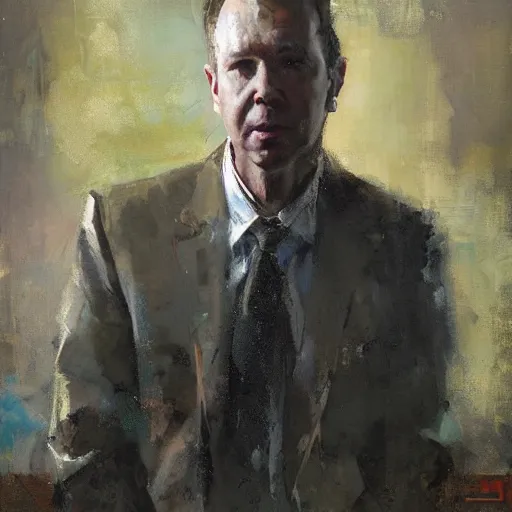 Image similar to face protrait of doug stanhope, jeremy mann painting