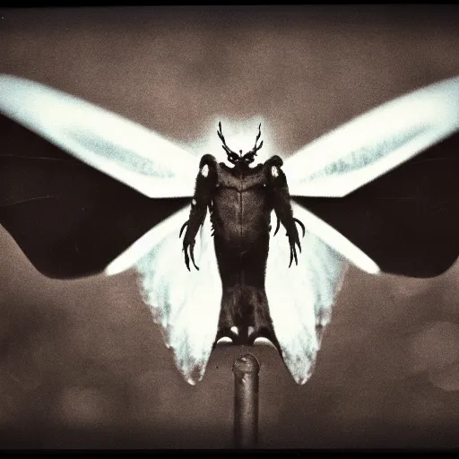 Image similar to Polaroid photograph of mothman, blurry, XF IQ4, 150MP, 50mm, F1.4, ISO 200, 1/160s, Adobe Lightroom, photolab, Affinity Photo, PhotoDirector 365,