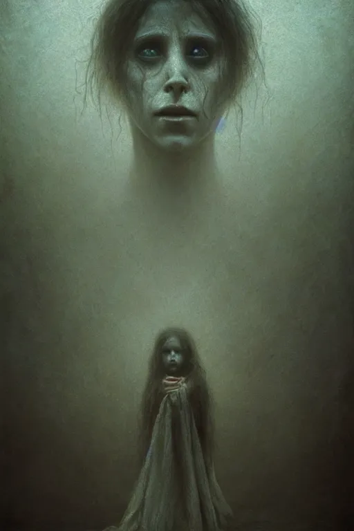 Image similar to perfectly - centered horror portrait - photograph of the curse of la llorona ; real life portrait by beksinski and jean delville, horror scary theme, unreal engine 5, photorealism, hd quality, 8 k resolution, cinema 4 d, hdr dramatic cinematic lighting