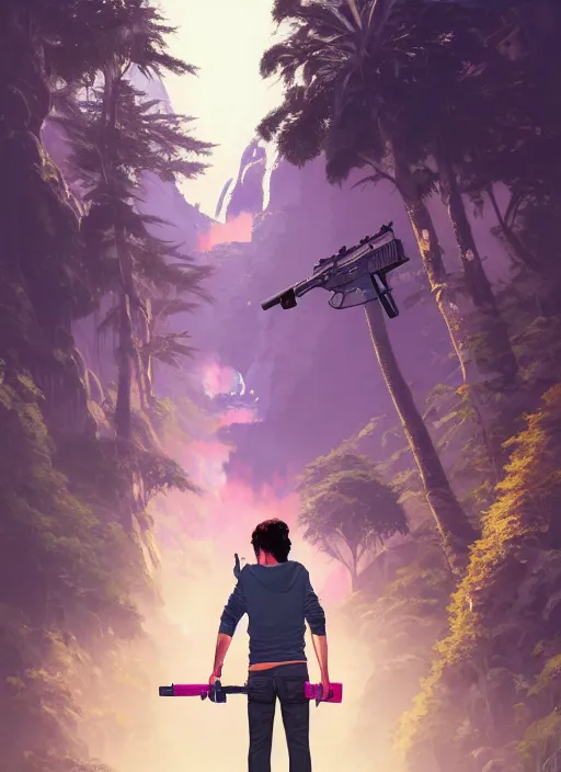 Prompt: highly detailed portrait justin trudeau in ( ( pink hoody rainbow socks ) ) holding ar - 1 5! ( setting costa rica ) in gta v stephen bliss unreal engine fantasy art by greg rutkowski loish rhads ferdinand knab makoto shinkai lois van baarle ilya kuvshinov rossdraws tom bagshaw global illumination radiant light detailed intricate environment