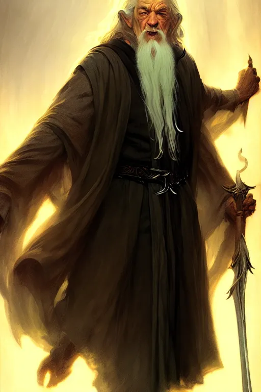 Image similar to gandalf by bayard wu, anna podedworna, gaston bussiere, greg rutkowski