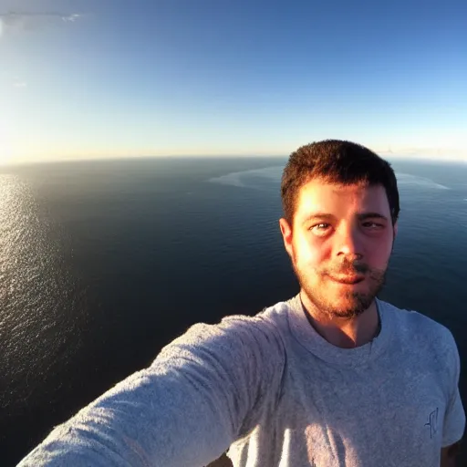 Image similar to selfie at the end of the world, 4k beautiful, stunning