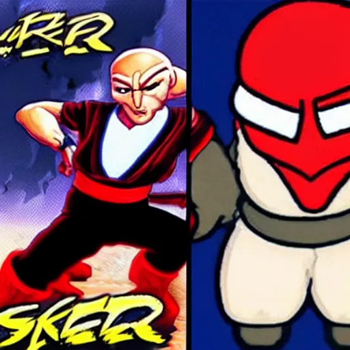 Image similar to picard racoon hybrid vs e honda from street fighter centipede hybrid real