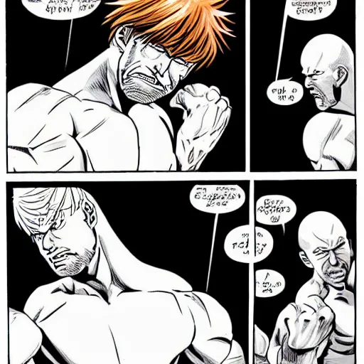 Prompt: chuck norris punching out saitama