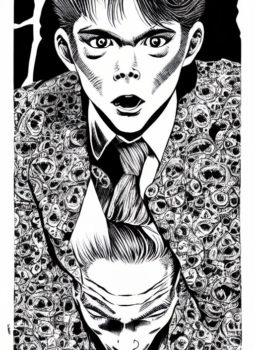 Image similar to portrait of archie andrews, intricate, highly detailed, illustration, art by junji ito, junji ito