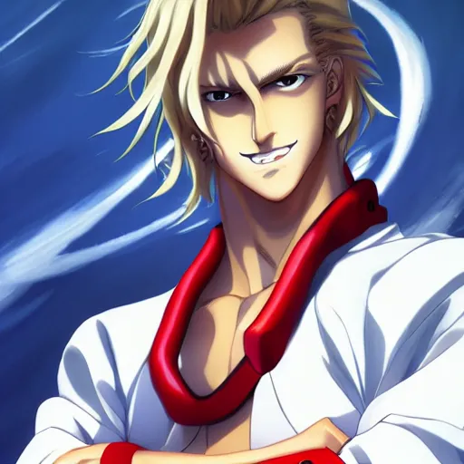 Image similar to portrait of alucard as a lifeguard, anime fantasy illustration by tomoyuki yamasaki, kyoto studio, madhouse, ufotable, trending on artstation