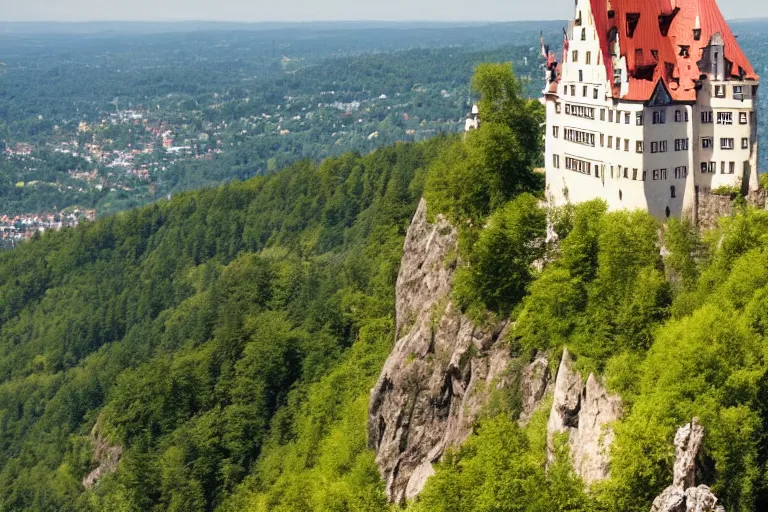 Prompt: a german castle on the cliff