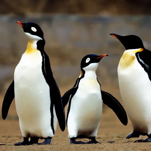 Prompt: penguins wearing hats
