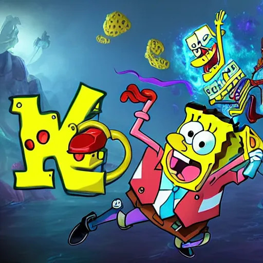 Image similar to spongebob, league of legends splash art