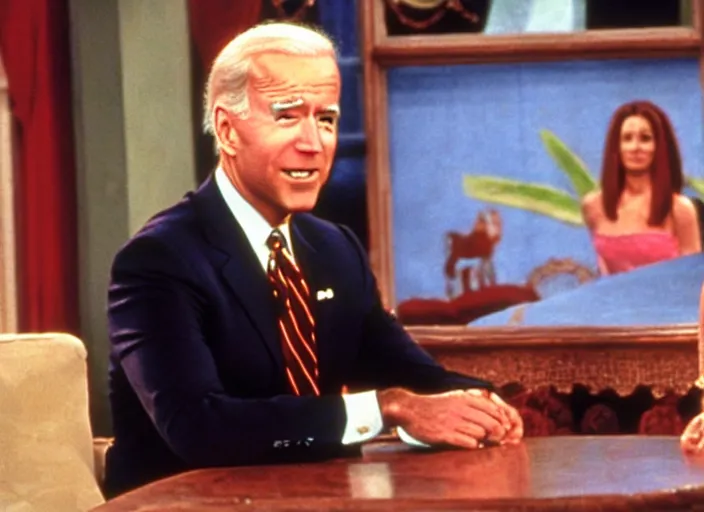 Image similar to film still of joe biden in the tv show friends