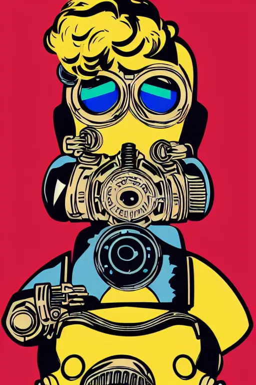 Image similar to fallout 7 6 retro futurist illustration art by butcher billy, sticker, colorful, illustration, highly detailed, simple, smooth and clean vector curves, no jagged lines, vector art, smooth andy warhol style