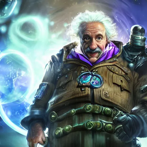 Prompt: portrait of albert einstein as willy wonka, league of legends amazing splashscreen artwork, gears of war, splash art, natural light, elegant, photorealistic facial features, intricate, fantasy, detailed face, atmospheric lighting, anamorphic lens flare, cinematic lighting, league of legends splash art, hd wallpaper, ultra high details by greg rutkowski