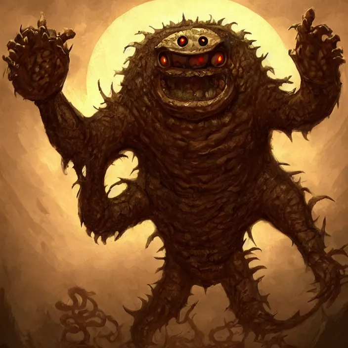 Prompt: a beholder monster from dungeons and dragons, fantasy art, trending on artstation