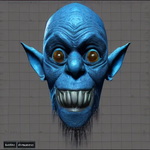 Prompt: a blue goblin skin texture map | seamless | unreal engine :. 1