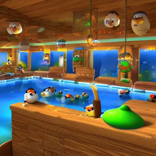 Prompt: club penguin in hyper detailed 4 k 3 d render