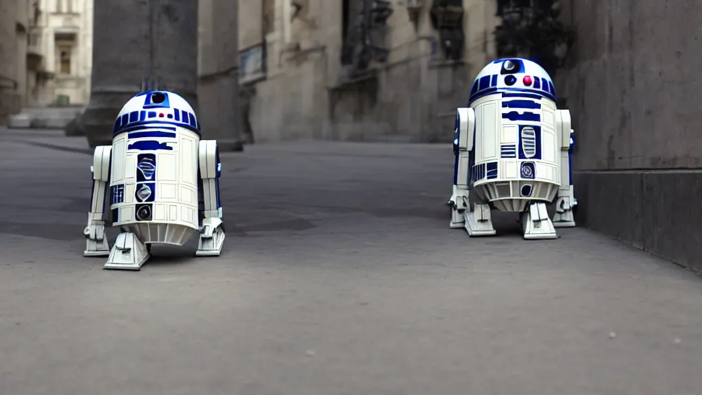 Prompt: R2D2 Star Wars in Paris, Photorealistic, soft and diffuse lights, photo 50mm, Droid, 4k