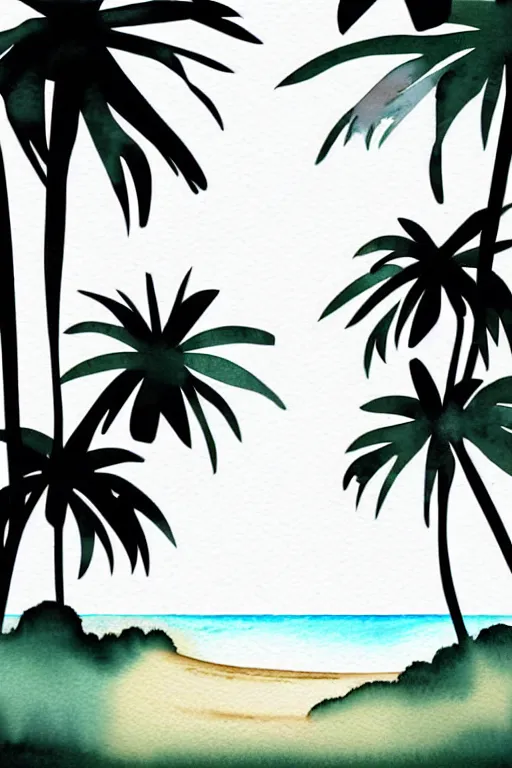 Image similar to minimalist watercolor art of rio beach, illustration, vector art